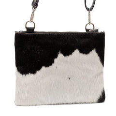 Luxurious Handcrafted Vegan Leather Handbag with Adjustable Strap and Gold Hardware - Unique Cowhide Design for a Stylish Evening Look - Celestial Leather Limited