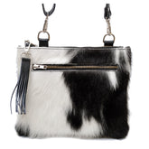 Elegant Vegan Leather Handbag with Adjustable Strap and Gold Hardware - Unique Cowhide Design - Perfect Gift for Her - Celestial Leather Limited