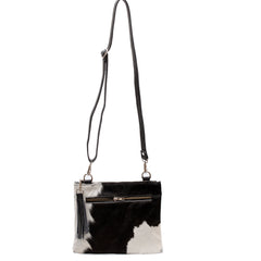 Luxurious Handcrafted Vegan Leather Handbag with Adjustable Strap and Gold Hardware - Unique Cowhide Design for a Stylish Evening Look - Celestial Leather Limited