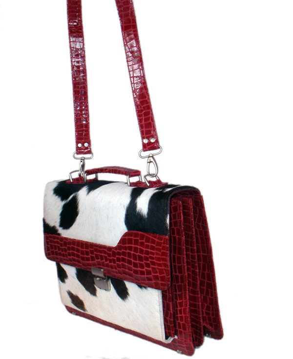 Luxury Vintage Cowhide Leather Shoulder Bag, Handmade Hair On Cowhide Handbag, Colourful Cowhide Purse, Unique Structured Design - Celestial Leather Limited