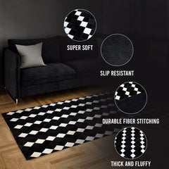 Luxurious Handmade Cowhide Patchwork Rug - Unique Natural Cow Skin Home Decor - Zig Zag Stitching - Genuine Leather Area Rug - Custom Sizes - Celestial Leather Limited