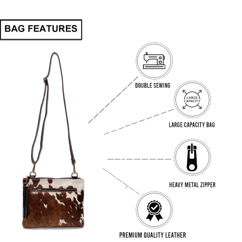 Exquisite Vegan Leather Handbag with Gold Hardware and Adjustable Strap - Unique Cowhide Design, Handcrafted Evening Bag for Her - Celestial Leather Limited