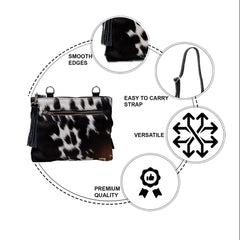 Classic Structured Vegan Leather Crossbody Bag with Gold Hardware | Handcrafted Unique Cowhide Handbag for Women - Multi-Colour Celestial - Celestial Leather Limited