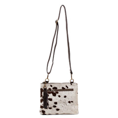 Elegant Vegan Leather Cross Body Bag with Gold Hardware - Unique Handcrafted Cowhide Handbag for Women - Adjustable Strap Evening Bag - Celestial Leather Limited