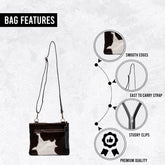 Luxurious Handcrafted Multi-Colour Vegan Leather Cross Body Bag with Adjustable Strap-Gold Hardware and Professional Distressing - Celestial Leather Limited