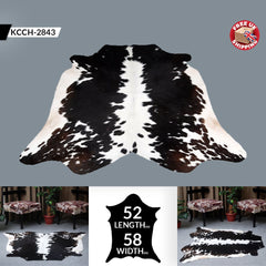 Luxurious Handcrafted Brown and White Cowhide Rug | Medium Size with Non-Slip Backing | Hypoallergenic and Unique Natural Beauty - Celestial Leather Limited