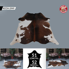 Luxurious Dark Brown & White Cowhide Rug - Hypoallergenic, Non-Slip, Non-Shedding - Hand selected Premium Hide - Free UK Shipping - Celestial Leather Limited