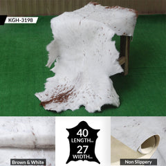 Luxurious Brown & White Goat Skin Rug | Handmade 100% Pure Goat Skin | Soft, Pet-Friendly, Non-Shedding | Eco-Friendly & Sustainable - Celestial Leather Limited