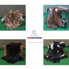 Luxurious Multicolour Goat Skin Rug - Handmade Pure Goat Skin Floor Rug, Soft & Pet-Friendly, Eco-Friendly - Unique Décor for Home