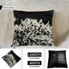Exotic Cowhide Cushion Cover - Genuine Leather Hair-on Natural Animal Skin Pattern - Rustic Decorative Pillow Cover