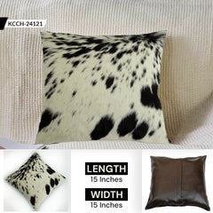 Genuine Leather Cowhide Cushion Cover - Stylish Home Décor Accent Made from Exotic Animal Skin - Eco-Friendly Hairy Cushion Cover
