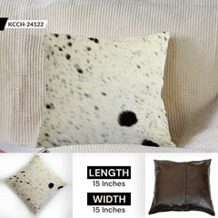 Luxury Cowhide Cushion Cover | Genuine Leather Exotic Animal Skin Home Decor Pillow Case | Stylish Hair-On Leather Cushion Cover