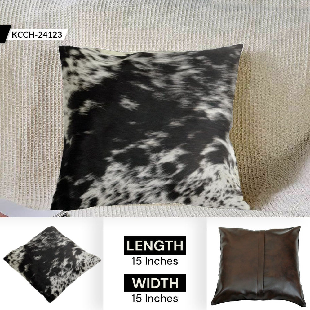 Luxurious Cowhide Cushion Cover - Stylish Genuine Leather Hairy Decor for Home - Eco-Friendly Exotic Animal Skin Pillow Cover - Celestial Leather Limited