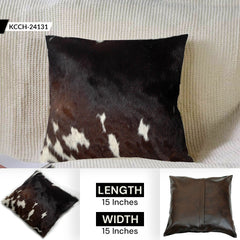 Luxury Cowhide Cushion Cover - Genuine Leather Exotic Home Decor - Eco-Friendly Hairy Cushion Cover - Stylish Rustic Design