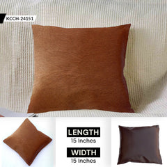 Rustic Genuine Cowhide Cushion Cover - Eco-Friendly Leather Hairy Cushion Cover for Home Decor - Exotic Animal Skin Cushion Cover