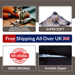 Luxurious Handmade Multicolor Patchwork Cowhide Cushion Cover - Stylish, Natural, and Unique!