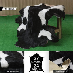 Luxury Black & White Goat Skin Rug - Handmade, Soft & Non-Shedding Goat Skin Floor Rug - Celestial Leather Limited