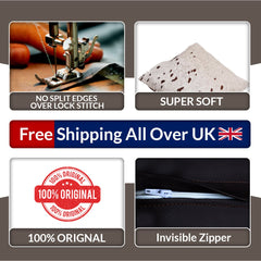 Luxurious Handmade Brown & White Cowhide Cushion Cover with Animal Print - Rustic Elegance for Home Decor