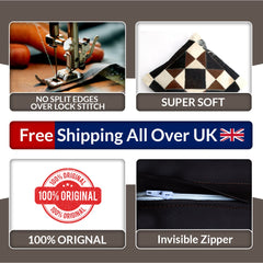 Handmade Multicolor Patchwork Cowhide Cushion Cover for Rustic Elegance and Natural Beauty - Celestial Leather Limited