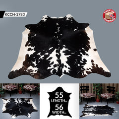 Luxurious Black & White Cowhide Rug - Hypoallergenic, Non-slip, Non-shedding, Unique Natural Beauty - Perfect for Upholstery - Home Décor