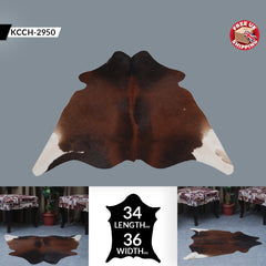 Luxurious Natural Cowhide Rug in Dark Brown and White Animal Print, Small Area Rug with Hypoallergenic, Non-Slip Back - Free Shipping - Celestial Leather Limited