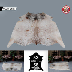 Luxurious Handcrafted Grey & White Cowhide Rug with Hypoallergenic Backing - Unique Natural Beauty for Home Decor - Celestial Leather Limited