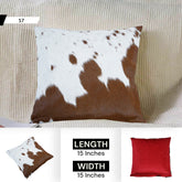 Luxurious Handmade Cowhide Throw Pillow Cover with Velvet Back - Natural Animal Patterns - Rustic Elegance for Home Decor - Celestial Leather Limited