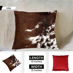 Luxury Handmade Cowhide Cushion Cover with Velvet Back - Animal Print Throw Pillow Case for Sofa, Bed or Armchair - Celestial Leather Limited