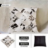 Handmade Multicolor Cowhide Patchwork Throw Pillow Cover - 100% Natural Hair on Leather with Unique Patterns in Tan, Cream, Brown, Black,