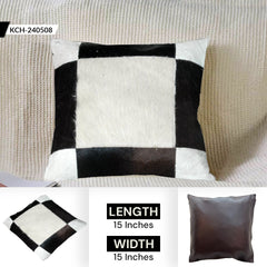 Luxury Multicolor Cowhide Patchwork Cushion Cover - Handmade Hypoallergenic Rustic Elegance - Natural Beauty - 100% Cowhide - Celestial Leather Limited
