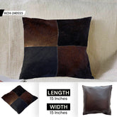 Luxurious Handmade Multicolor Patchwork Cowhide Throw Cushion Cover - 100% Natural Hair on Cowhide - Rustic Elegance for Home Decor - Celestial Leather Limited