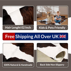 Luxurious Natural Cowhide Rug for Rustic Home Decor - Hypoallergenic, Non-Slip Backing, Handcrafted with Unique Beauty - Celestial Leather Limited