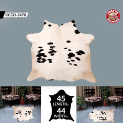 Luxuriously Soft Medium Brown & White Cowhide Rug | Hypoallergenic - Durable with Unique Animal Pattern | Handcrafted Natural Hide for - Celestial Leather Limited