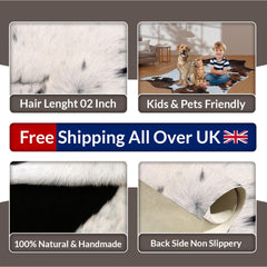 Luxurious Large Brown & White Cowhide Rug for Bedroom - Living Room, Hypoallergenic - Non-Slippery, Perfect for Upholstery - Celestial Leather Limited