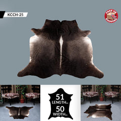 Luxurious Dark Brown & White Cowhide Rug - Large Animal Print, Hypoallergenic, Non Slip, Non Shedding - Handselected - High Quality - Celestial Leather Limited