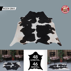 Luxurious Dark Brown & White Cowhide Rug - Hypoallergenic, Handcrafted, Unique Beauty - Durable Medium Cow Skin Rug for Modern Home Decor - Celestial Leather Limited