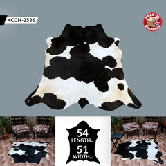 Luxurious Black & White Cowhide Rug | Handcrafted Medium Rug for Modern Home Décor | Hypoallergenic, Durable - Unique Beauty - Celestial Leather Limited