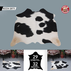 Luxurious Small Animal Print Cowhide Rug - Hypoallergenic, Non-Slip, Non-Shedding - Handcrafted from Premium Hides - Free Shipping in UK - Celestial Leather Limited