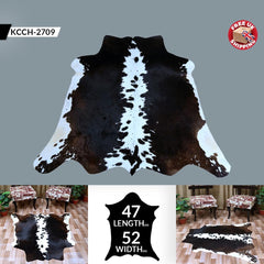 Luxurious Brown & White Cowhide Rug - Handcrafted Natural Hide, Hypoallergenic, Non-Slip Backing, Unique Animal Pattern, Durable - Versatile - Celestial Leather Limited