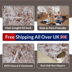 Luxurious Medium Cowhide Rug - Classic Brown and White Hair Rug for Bedroom/Living Room with Hypoallergenic Properties and Handcrafted - Celestial Leather Limited
