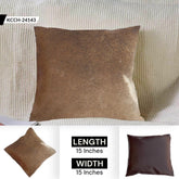 Luxurious Genuine Cowhide Cushion Cover - Exotic Leather Animal Skin Home Decor - Brown & White Hair-On Leather Pillow Cover