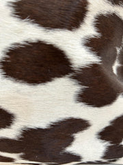 Rustic Brown & White Cowhide Cushion Cover - Stylish, Eco-Friendly - Durable - Hidden Zipper, Suede Reverse - Versatile Home Decor Accent