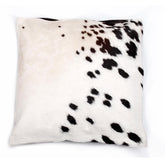 Luxury Brown & White Cowhide Cushion Cover with Animal Print - Handmade Rustic Elegance for Home Décor