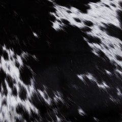 Luxurious Handmade Brown & White Cowhide Cushion Cover with Faux Leather Back