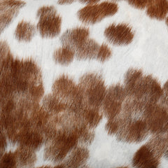 Luxurious Handmade Brown and White Cowhide Cushion Cover - Unique Animal Patterns, Soft Faux Leather Back, Rustic Elegance - Celestial Leather Limited