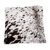 Rustic Elegance Cowhide Cushion Cover - Brown and White Hair on Leather - Handmade Luxury Throw Pillow Cover