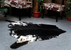 Luxury Dark Brown Cowhide Rug - Handcrafted Hypoallergenic Rug with Natural Dark Brown Hair for Bedroom/Living Room - Medium Size (16-20 sq - Celestial Leather Limited