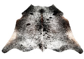 Luxurious Grey & White Cowhide Rug - Hypoallergenic, Non-Slip Backing, Handcrafted Quality, One-of-a-Kind Design with Natural Sheen