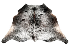 Luxurious Grey & White Cowhide Rug - Hypoallergenic, Non-Slip Backing, Handcrafted Quality, One-of-a-Kind Design with Natural Sheen