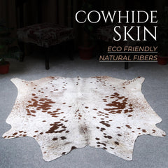 Luxury Brown & White Large Cowhide Rug Hypoallergenic Non-Slip Non-Shedding Soft Natural Hair Free Shipping Top Quality Rug - Celestial Leather Limited